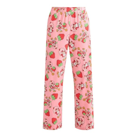 Strawberry Shortcake Womens Lounge Pajama Sleep Pant With Pockets Large Pink - Picture 1 of 8